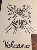 "The Volcano" Mildred Payne Oracle Original Ink Drawing