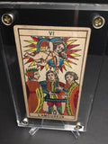"The Lovers”-Original Antique Hand Painted Tarot Card 1890s