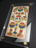 "3 of Cups”- Historical Antique Hand Painted Tarot Card 1890s
