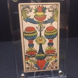 “Two of Cups”-Original Hand Painted Card 1890s