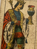 “King of Cups”-Authentic Antique Tarot Card 1920.  G. Cassini  Brescia