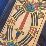“7 of Swords”- Historical Antique Hand Painted Tarot Card 1890s