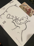 The Flutist -Trionfi Della Luna Original Ink/signed