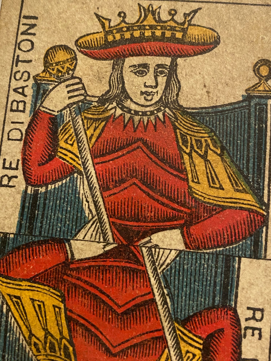 King of Wands”-Authentic Antique Tarot Card 1930 – Deviant Moon Inc