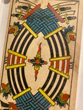 “9 of Swords”- Historical Antique Hand Painted Tarot Card 1890s