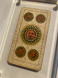 “5 of Coins”-Authentic Antique Tarot Card 1920.  G. Cassini  Brescia