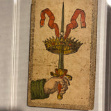 Ace of Swords -Historical Minchiate Tarot Card c.1850