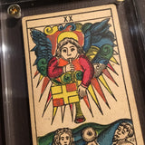 “Judgment”-Historical Antique Hand Painted Tarot Card 1890s