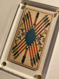 “9 of Wands”- Historical Antique Hand Painted Tarot Card 1890s