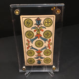 “Nine of Coins”-Original Antique Hand Painted Card 1890s