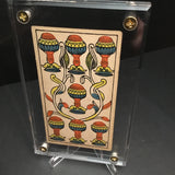 “Seven of Cups”-Original Antique Hand Painted Card 1890s