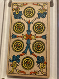 “6 of Coins”- Historical Antique Hand Painted Tarot Card 1890s