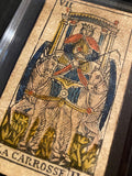 “The Chariot- Historical Antique Hand Painted Tarot Card 1850