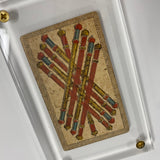 9 of Batons-Historical Minchiate Tarot Card c.1850