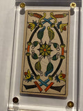 “2 of Swords”- Historical Antique Hand Painted Tarot Card 1890s