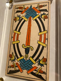 “5 of Swords”- Historical Antique Hand Painted Tarot Card 1890s