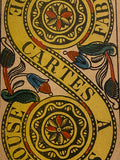“2 of Coins”- Historical Antique Hand Painted Tarot Card 1890s