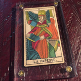 "The High Priestess”-Original Antique Hand Painted Tarot Card 1890s
