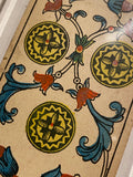 “3 of Coins”- Historical Antique Hand Painted Tarot Card 1890s