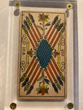 “8 of Swords”- Historical Antique Hand Painted Tarot Card 1890s
