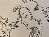 The Maiden-Trionfi Della Luna Original Ink/signed