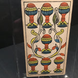 “Seven of Cups”-Original Antique Hand Painted Card 1890s