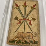 Three of Swords -Historical Minchiate Tarot Card c.1850