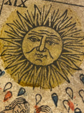 “The Sun”-Historical Antique Hand Painted Tarot Card 1850
