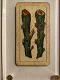 “2 of Wands”-Authentic Antique Tarot Card 1920.  G. Cassini  Brescia