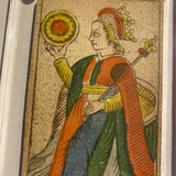 Queen of Coins.  c.1839 Tarot Marseille Bernardin Suzanne