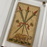 Three of Swords -Historical Minchiate Tarot Card c.1850