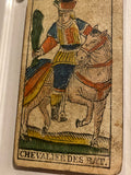“Knight of Wands”-Historical Antique Hand Painted Tarot Card 1850