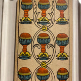 “9 of Cups”- Historical Antique Hand Painted Tarot Card 1890s