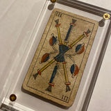 “3 of Wands”-Historical Antique Hand Painted Tarot Card 1850