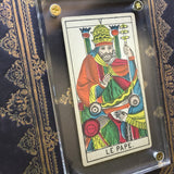 “The Pope”-Historical Antique Hand Painted Tarot Card 1890s