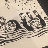 #27 The Drowning-Ink Drawing-Oracle of Black Enchantment