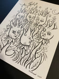 The Garden: Lenormand Della Luna Original Ink Drawing