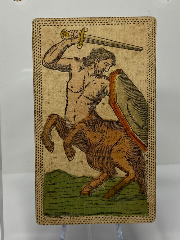 Knight of Swords-Centaur -Historical Minchiate Tarot Card c.1850