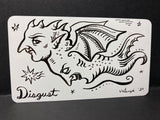 “Disgust” OOAK Ink on Blank Tarot Card