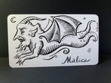 “Malice” OOAK Ink on Blank Tarot Card