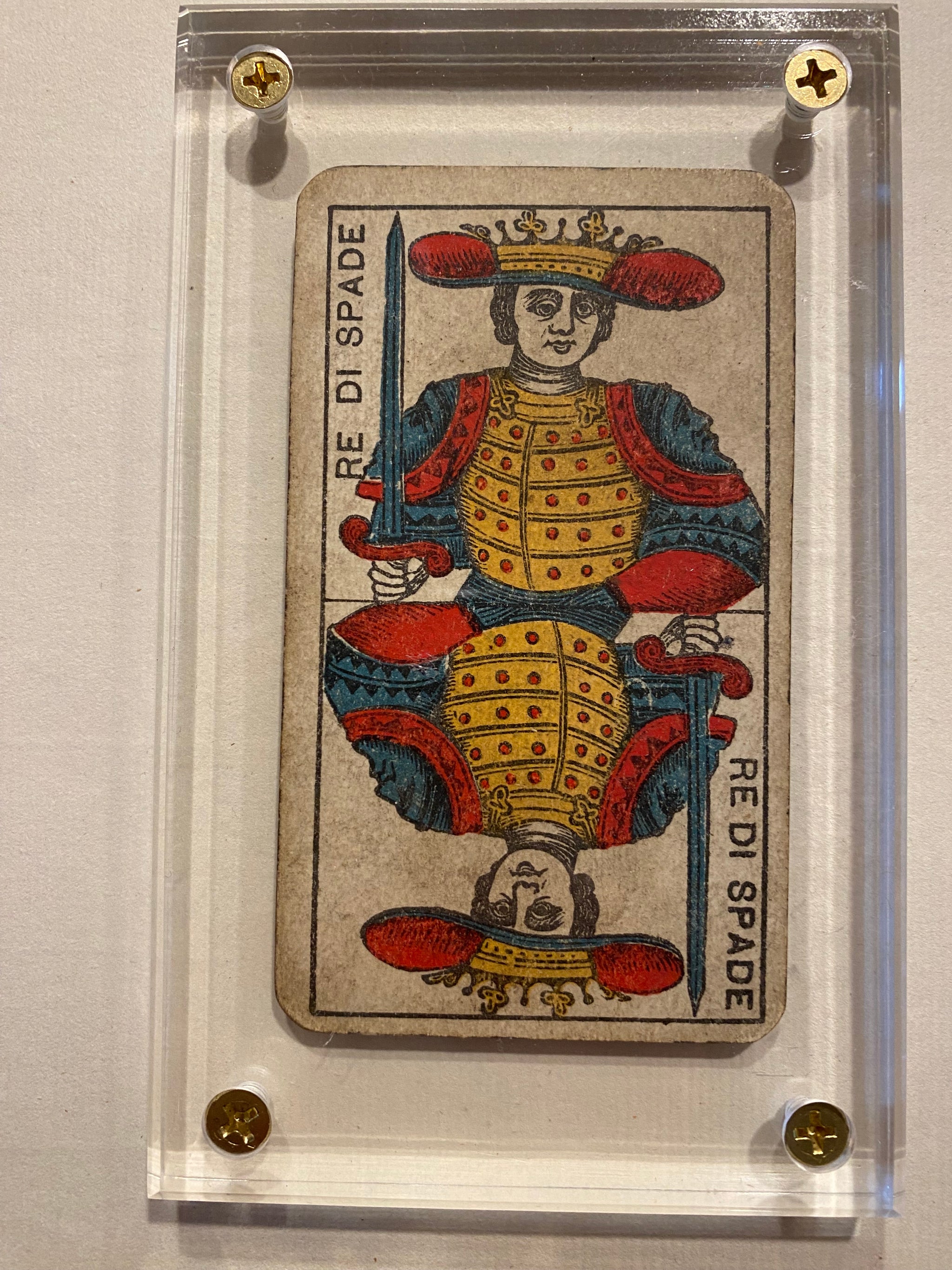貴重　フランス雑貨Edition Clouet オランジーナ金属プレートカード 9 of Cups”- Historical Antique Hand Painted Tarot Card 1890s