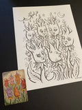 The Garden: Lenormand Della Luna Original Ink Drawing