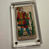 “Page of Wands”- Historical Antique Hand Painted Tarot Card 1890s