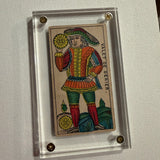 “Page of Coins”- Historical Antique Hand Painted Tarot Card 1890s