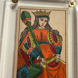 “Queen of Wands”- Historical Antique Hand Painted Tarot Card 1890s