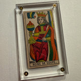 “Queen of Cups”- Historical Antique Hand Painted Tarot Card 1890s