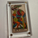 “King of Coins”- Historical Antique Hand Painted Tarot Card 1890s