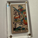 “Knight of Swords”- Historical Antique Hand Painted Tarot Card 1890s