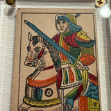 “Knight of Swords”- Historical Antique Hand Painted Tarot Card 1890s