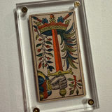 “Ace of Swords”- Historical Antique Hand Painted Tarot Card 1890s